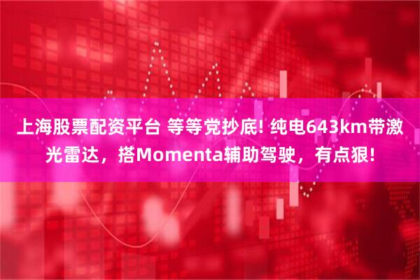 上海股票配资平台 等等党抄底! 纯电643km带激光雷达，搭Momenta辅助驾驶，有点狠!
